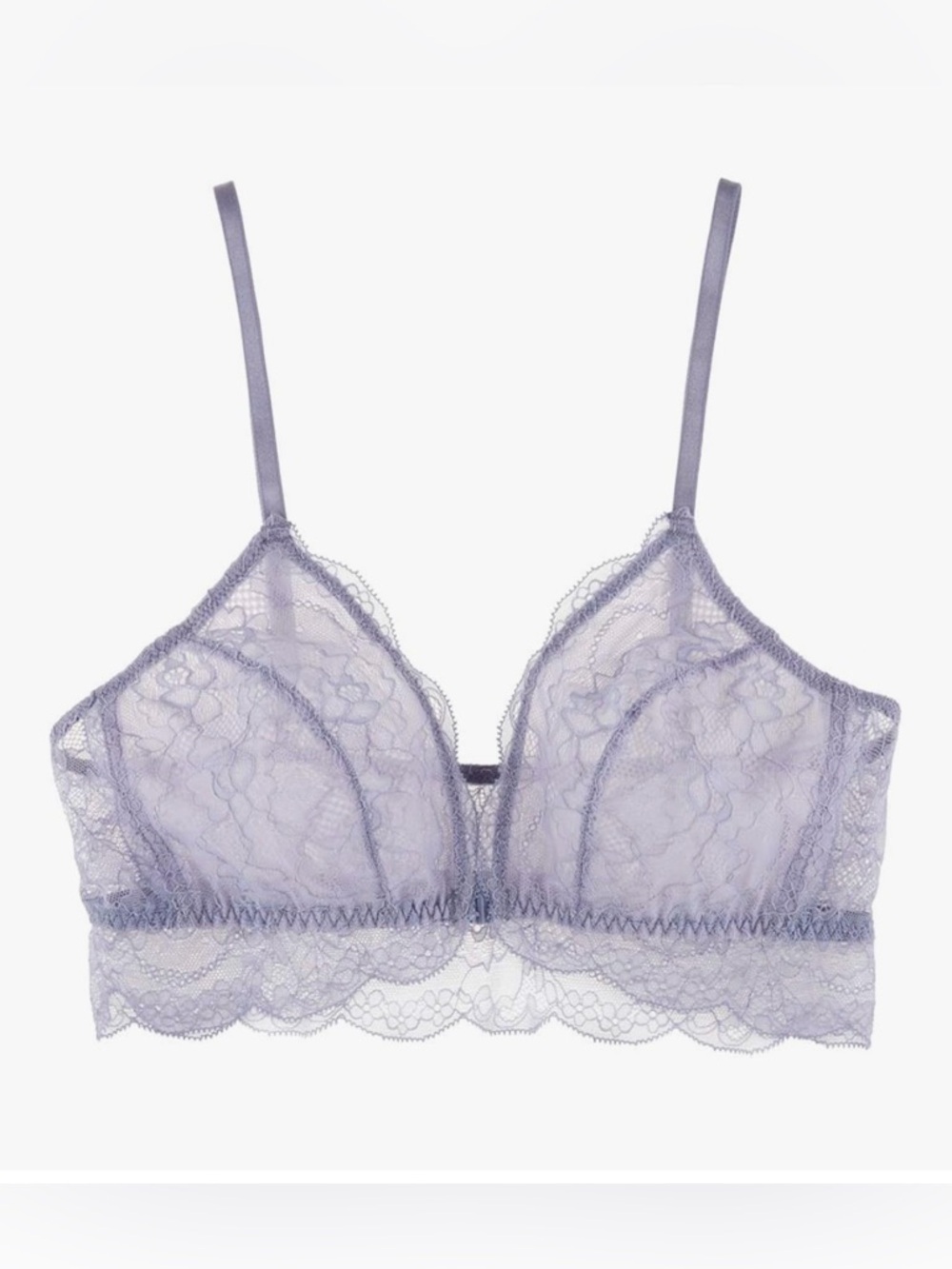 2 Sheer Lace Bralettes in Lilac and Green
